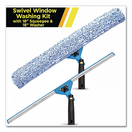 Swivel Window Washing Kit with Squeegee and Washer, 18