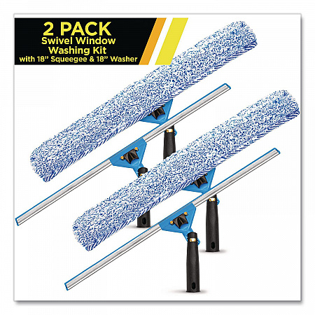 Swivel Window Washing Kit with Squeegee and Washer, 18