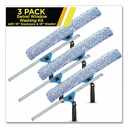Swivel Window Washing Kit with Squeegee and Washer, 18