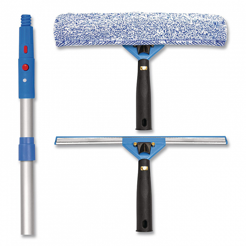 Pro Window Washing Kit with Squeegee, Washer and 6 ft Telescopic Pole, 14" Wide, 2/Kit (GRI1376F142P)