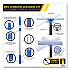 Pro Window Washing Kit with Squeegee, Washer and 6 ft Telescopic Pole, 14