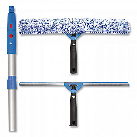 Pro Window Washing Kit with Squeegee, Washer and 6 ft Telescopic Pole, 18
