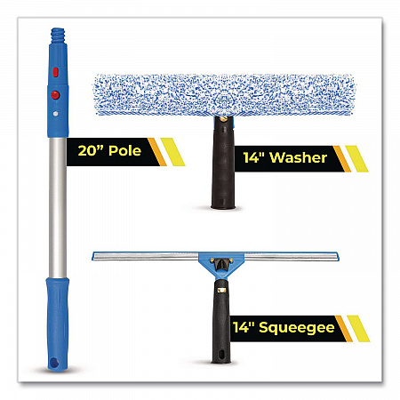 Pro Window Washing Kit with Squeegee, Washer and 20