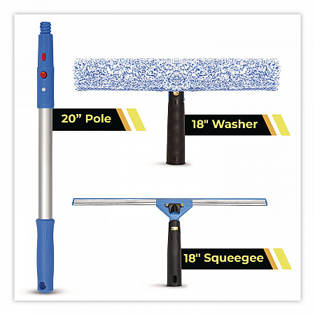 Pro Window Washing Kit with Squeegee, Washer and 20