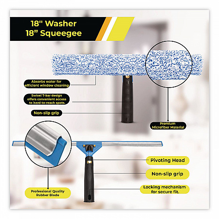 Pro Window Washing Kit with Squeegee, Washer and 20