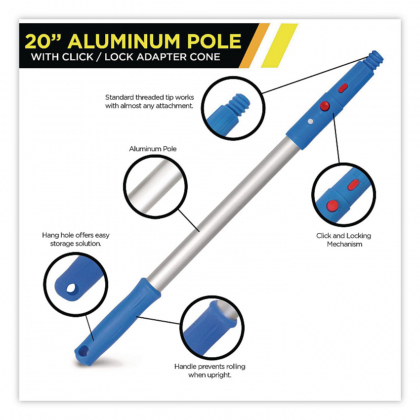Pro Window Washing Kit with Squeegee, Washer and 20" Pole, 18" Wide Blade (GRI13818)