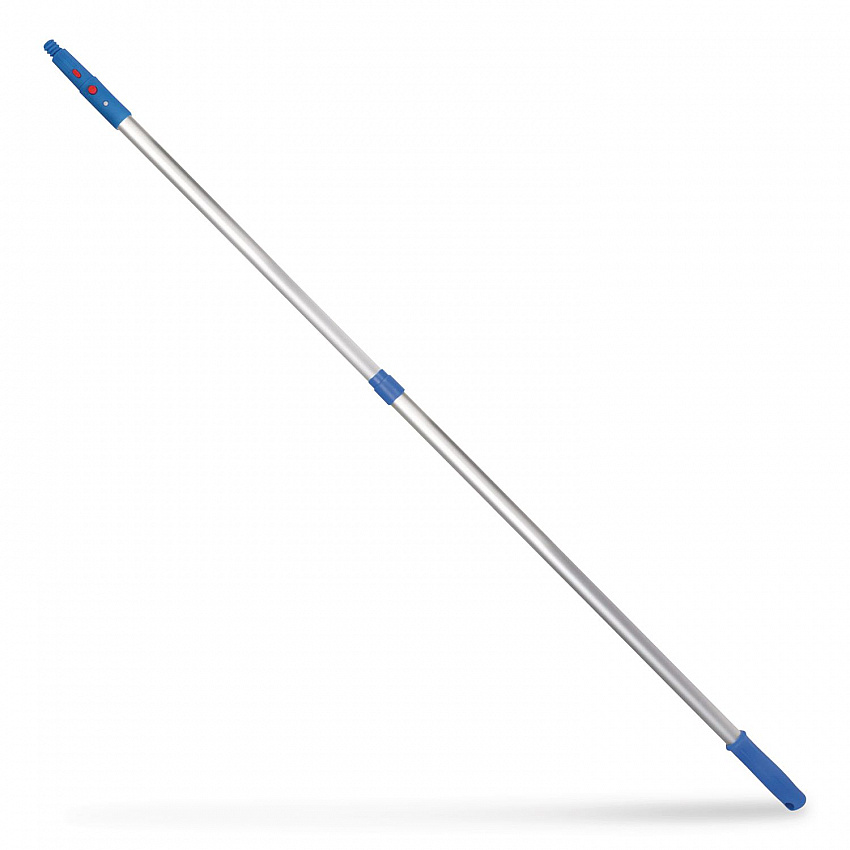 6 ft Telescopic Aluminum Extension Pole with Click/Lock Adapter Cone, 3.5 ft to 6 ft, Blue/Silver (GRI1066F)