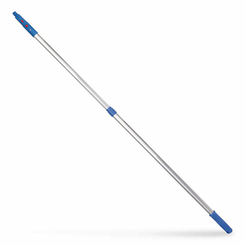 6 ft Telescopic Aluminum Extension Pole with Click/Lock Adapter Cone, 3.5 ft to 6 ft, Blue/Silver, 12/Carton (GRI1066F12PK)