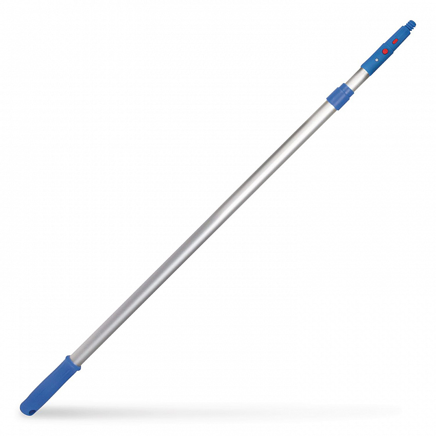 6 ft Telescopic Aluminum Extension Pole with Click/Lock Adapter Cone, 3.5 ft to 6 ft, Blue/Silver, 12/Carton (GRI1066F12PK)