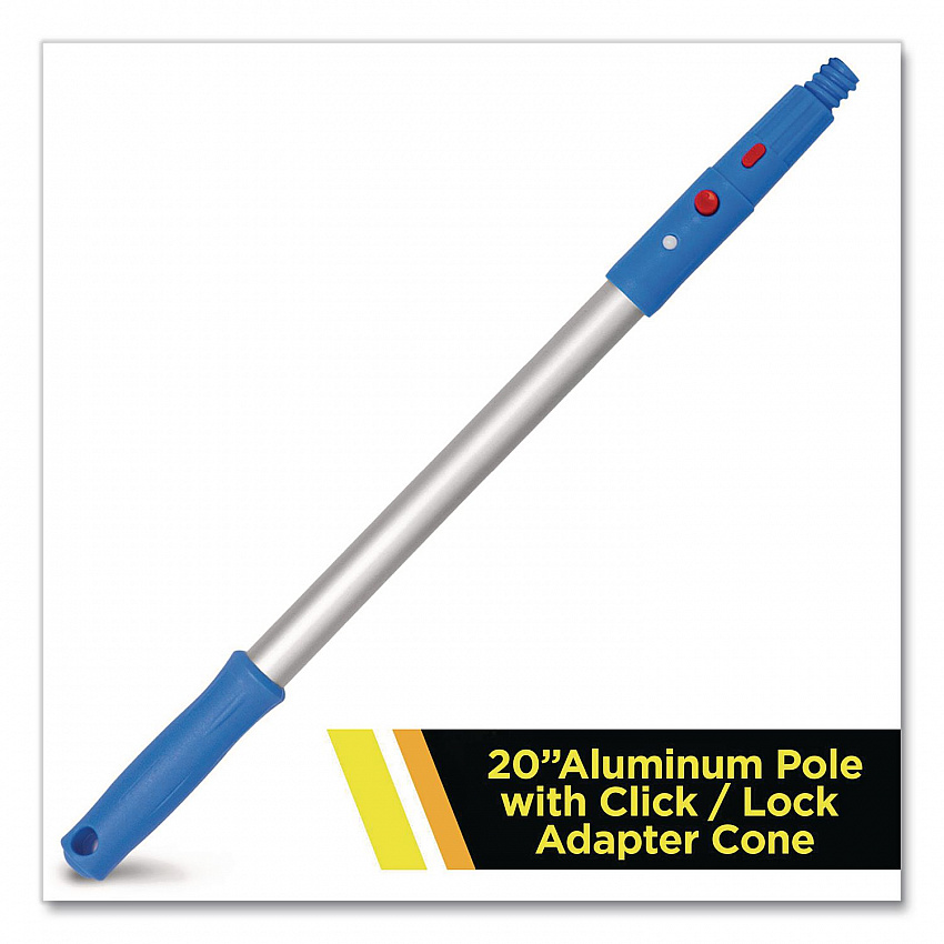 20" Aluminum Pole with Click/Lock Adapter Cone, Blue/Silver (GRI107)