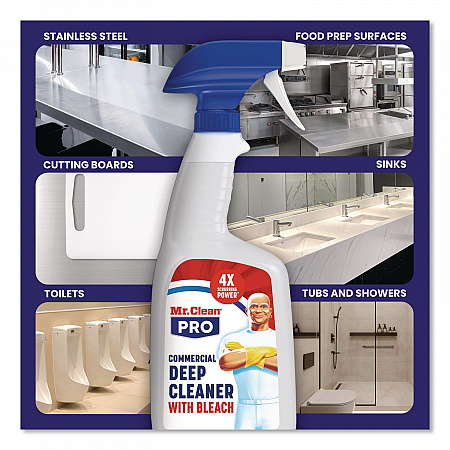 Commercial Deep Cleaner with Bleach, Unscented, 32 oz Spray Bottle, 6/Carton (25677)