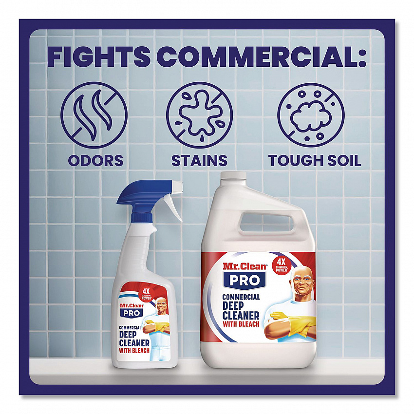 Commercial Deep Cleaner with Bleach, Unscented, 32 oz Spray Bottle, 6/Carton (25677)