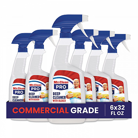 Commercial Deep Cleaner with Bleach, Unscented, 32 oz Spray Bottle, 6/Carton (25677)