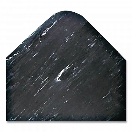 Cushion-Step Marbleized Rubber Mat, Rectangular, Black Smooth Surface, 36