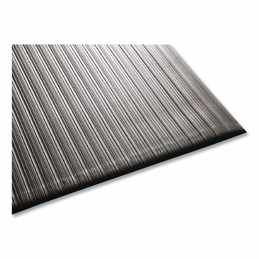 Ribbed Vinyl Anti-Fatigue Mat, Rectangular, Gray Ribbed Surface, 36" x 60" (FL3660GY)