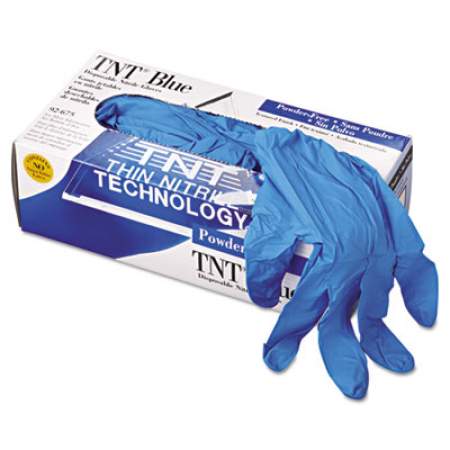 AnsellPro TNT Disposable Nitrile Gloves, Non-powdered, Blue, Large, 100/Box (92675L)