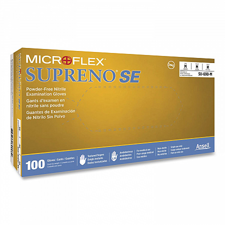 MICROFLEX Supreno SE SU-690 Exam Gloves, Powder-Free, AQL 0.65, ESD Safe, Large, 7.1 mil, 9.6