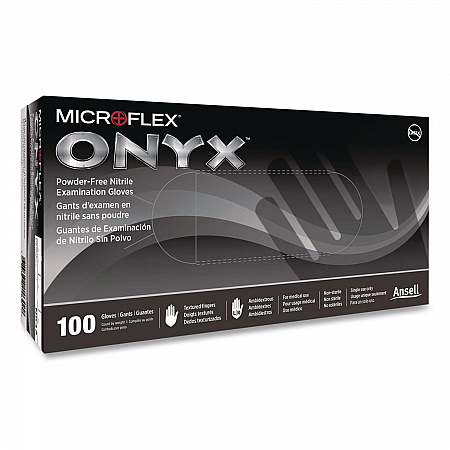 MICROFLEX Onyx N64 Exam Gloves, Powder-Free, AQL 1.5, 2X-Large (Size 10), 3.5 mil Thick, 9.6