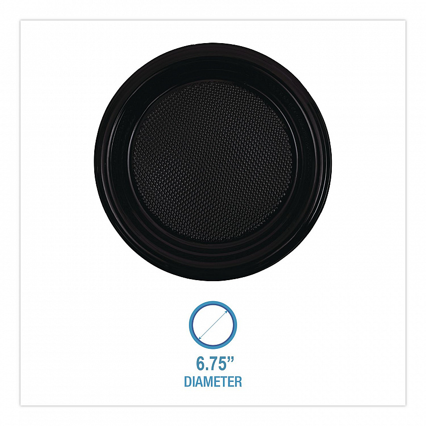 Hi-Impact Plastic Dinnerware, Plate, 9" dia, White, 500/Carton (PLTHIPS9WH)