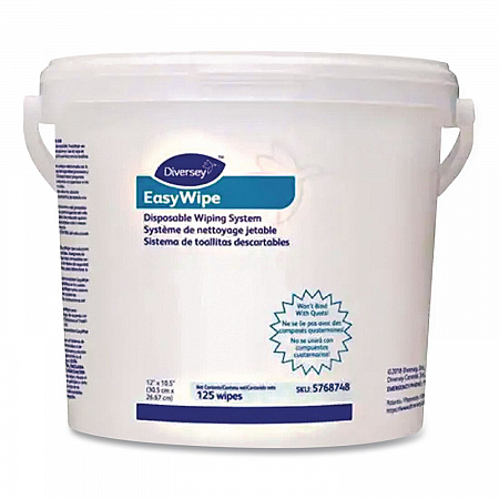 Easywipe Disposable Wiping Refill, 8.63 x 24.88, White, 125/Bucket, 6/Carton (5768748)