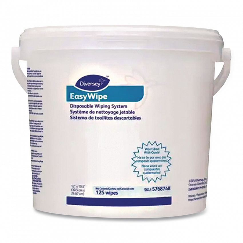 Easywipe Disposable Wiping Refill, 8.63 x 24.88, White, 125/Bucket, 6/Carton (5768748)