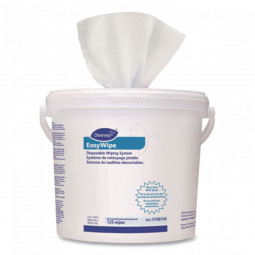 Easywipe Disposable Wiping Refill, White, 125/Tub, 6 Tub/Carton (5831874)