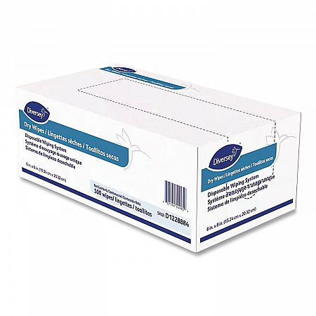 Dry Wipe Disposable Wiping System, 1-Ply, 6 x 8, Unscented, White, 500/Box, 4 Boxes/Carton (D1228884)
