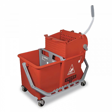 Side-Press Restroom Mop Dual Bucket Combo, 4 gal, Red (COMSR)