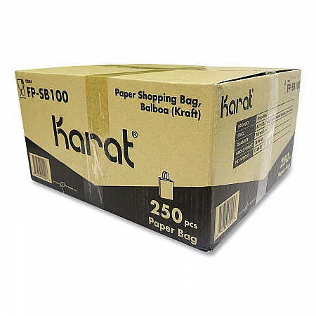 Paper Shopping Bag, Rope Handles, Small Size, 8.1 x 4.5 x 10.6, Kraft, 250/Carton (FPSB100)
