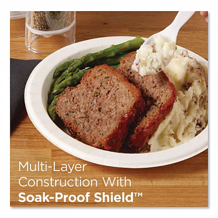 Pathways Soak-Proof Shield Mediumweight Paper Plates, WiseSize, 6.87