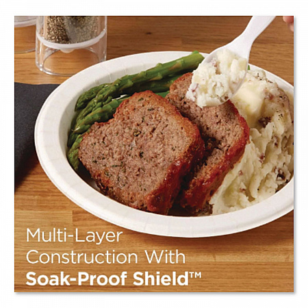 Pathways Soak-Proof Shield Mediumweight Paper Plates, WiseSize, 8.5