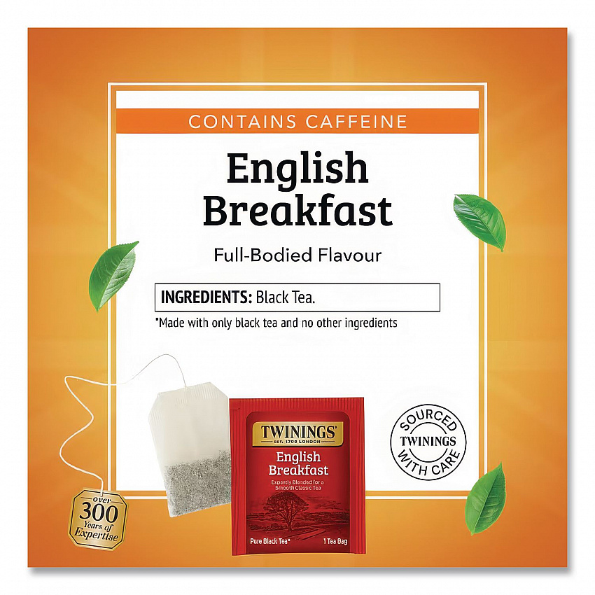 Tea Bags, English Breakfast, 1.76 oz Filterbag, 25/Box (09181)
