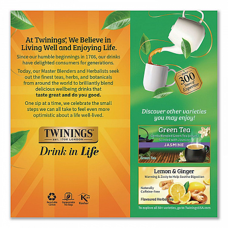 Tea Bags, Green, 1.76 oz Filterbag, 25/Box (09187)