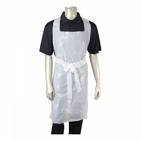 Disposable Food Service Apron, 28 x 46, Polyethylene, One Size Fits Most, White, 100/Box (P2846BX)