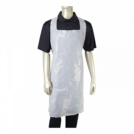 Disposable Food Service Apron, 28 x 46, Polyethylene, One Size Fits Most, White, 100/Box (P2846BX)