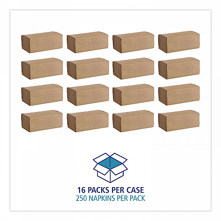 Folded Paper Towels, 1-Ply, 9 x 9.5, Kraft, 250/Pack, 16 Packs/Carton (SF4000K)