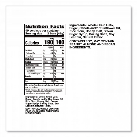 Granola Bars, Crunchy Oats and Honey, 1.5 oz Pouch, 28/Box (GEM2382)