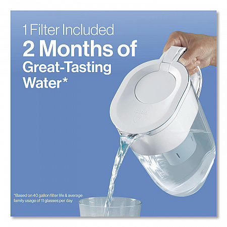 Tahoe Water Pitcher with Standard Filter, 10 Cups, Clear, 2/Carton (50684CT)