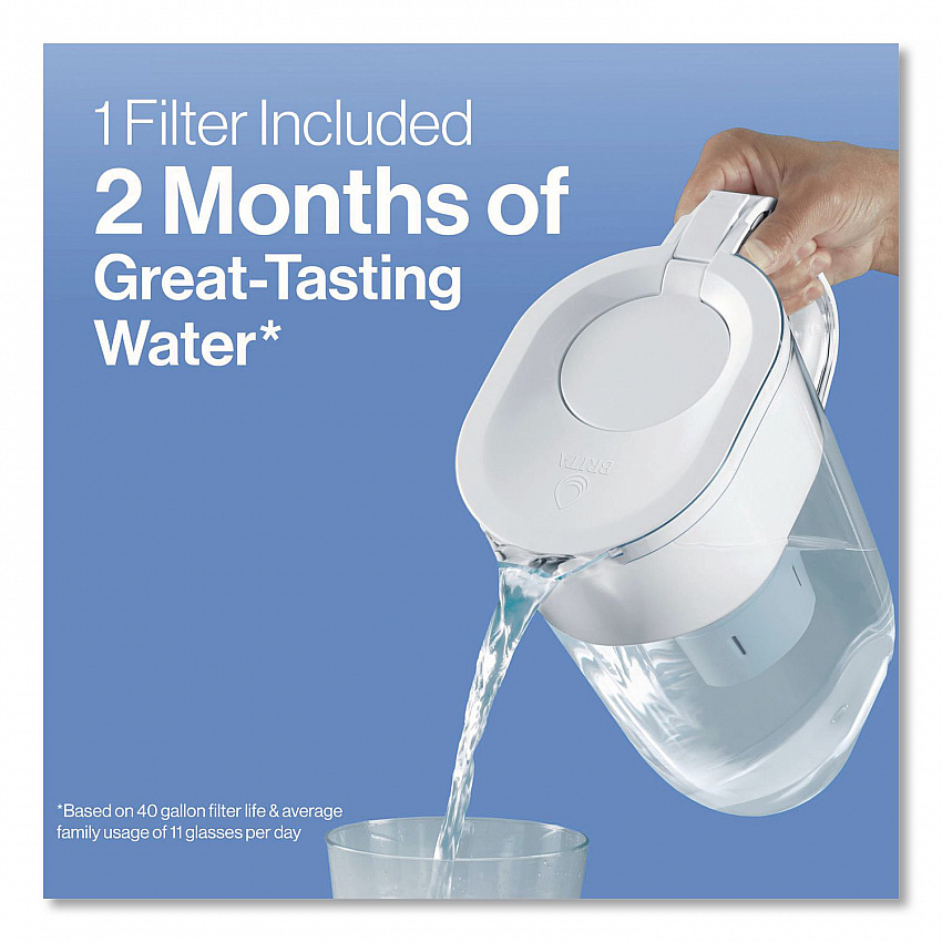 Tahoe Water Pitcher with Standard Filter, 10 Cups, Clear, 2/Carton (50684CT)