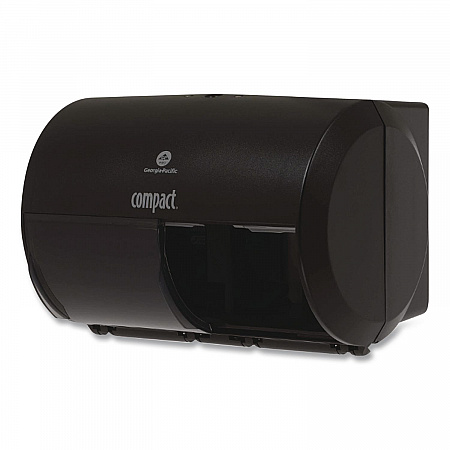Compact Coreless Side-by-Side Double Roll Tissue Dispenser, 11.5 x 7.63 x 8, Black (56784A)