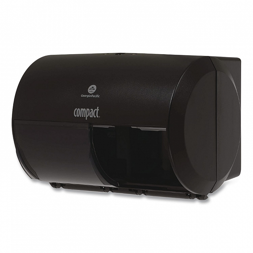 Compact Coreless Side-by-Side Double Roll Tissue Dispenser, 11.5 x 7.63 x 8, Black (56784A)