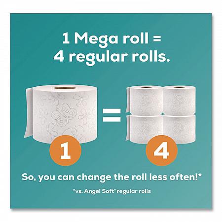 Mega Toilet Paper, Septic Safe, 2-Ply, White, 320 Sheets/Roll, 48 Rolls/Pack (7940350)