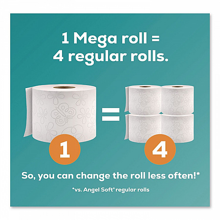 Mega Toilet Paper, Septic Safe, 2-Ply, White, 320 Sheets/Roll, 16 Rolls/Pack (7942301)