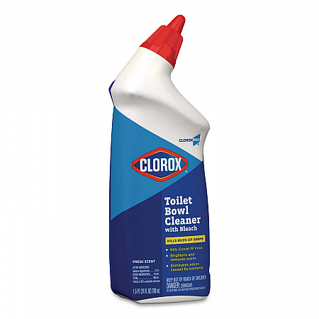 Clorox Pro Toilet Bowl Cleaner with Bleach, Fresh Scent, 24 oz Bottle, 12/Carton (00031CT)