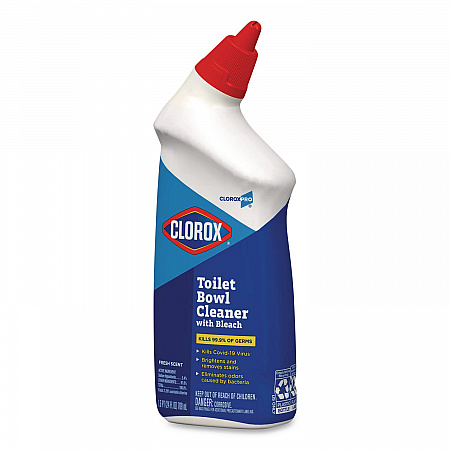 Clorox Pro Toilet Bowl Cleaner with Bleach, Fresh Scent, 24 oz Bottle, 12/Carton (00031CT)