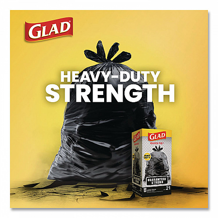 Large Quick-Tie Trash Bags, Tie-Flap, 30 gal, 0.81 mil, 30 x 33, Black, 10 Bags/Box, 12 Boxes/Carton (00079CT)