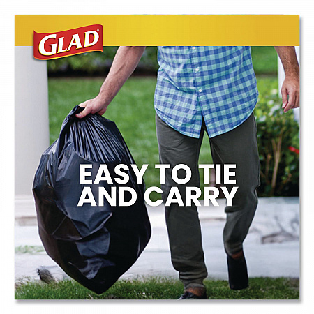 Large Quick-Tie Trash Bags, Tie-Flap, 30 gal, 0.81 mil, 30 x 33, Black, 10 Bags/Box, 12 Boxes/Carton (00079CT)