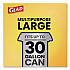 Large Quick-Tie Trash Bags, Tie-Flap, 30 gal, 0.81 mil, 30 x 33, Black, 10 Bags/Box, 12 Boxes/Carton (00079CT)