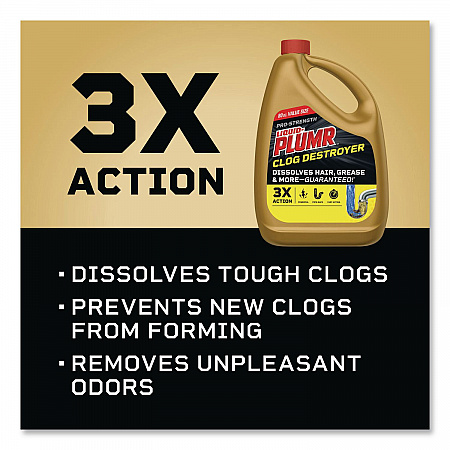 Pro-Strength Full Clog Destroyer Plus PipeGuard, Gel, 80 oz Bottle, 6/Carton (00228CT)