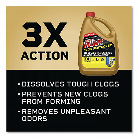 Pro-Strength Full Clog Destroyer Plus PipeGuard, Gel, 80 oz Bottle (00228EA)